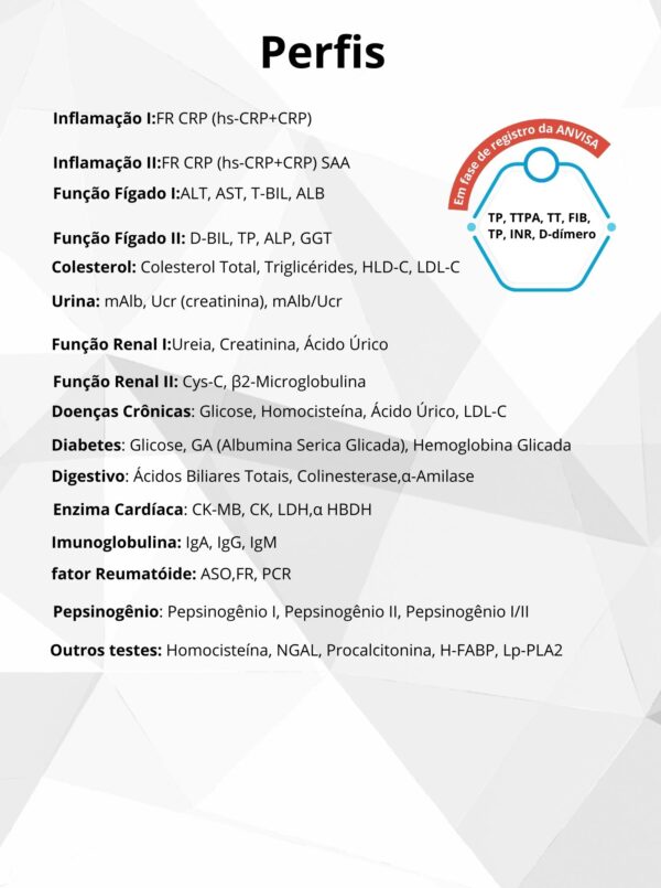 PERFIS DE TESTES ANALISADOR ICARE-2100 SINOCARE